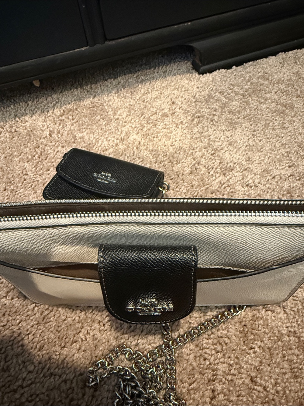 Coach Two-Tone Crossbody Bag — White & Black - Picture 6 of 8